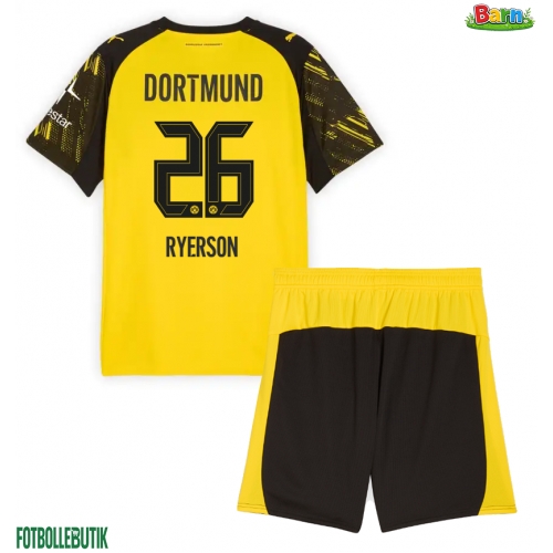 Borussia Dortmund Julian Ryerson #26 Hemmaställ Barn 2025-26 Kortärmad (+ Korta byxor)
